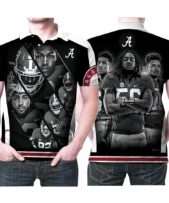 Josh Jacobs, Najee Harris, and Irv Smith Jr. Alabama Crimson Tide Football Players 3D Allover Polo Shirt Fans and Gift