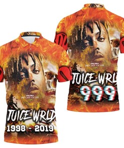 Juice Wrld Death Race for Love Skull Fire: All Over Print Polo Shirt with Breathable Fabric - Personalized 3D Design