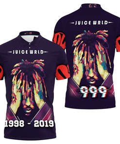 Juice Wrld Emo Rap Hip Hop Color Sketch: Breathable Fabric All Over Print Polo Shirt