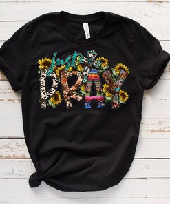 Just Pray Love Like Jesus Cross T-Shirt - Faith Tee Design