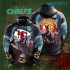 KC Chiefs 3D Hoodie with Jason Michael Freddy Halloween Design