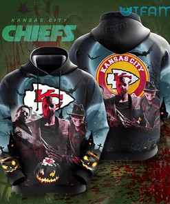 KC Chiefs 3D Hoodie with Jason Michael Freddy Halloween Design