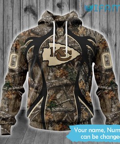Kansas City Chiefs 3D Hoodie Tree Covered Personalized Logo and Football Helmet Sketch