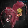 Kansas City Chiefs 3D Hoodie with Field Football Helmet Sketch