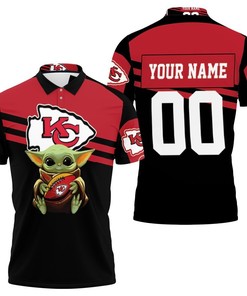 Kansas City Chiefs Baby Yoda Hug Chiefs Ball Logo 3d Polo Collar Birthday Gift All Over Print Polo Shirt