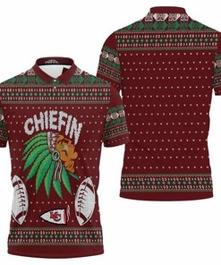 Kansas City Chiefs Chiefin Ugly Christmas Breathable Fabric 3D All Over Print Polo Shirt