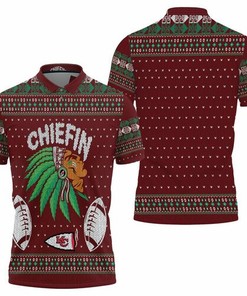 Kansas City Chiefs Chiefin Ugly Christmas Breathable Fabric 3d Jersey All Over Print Polo Shirt