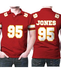 Kansas City Chiefs Chris Jones 95 Great Player Red Game Jersey Style Polo Shirt All Over Print with Athleisure Feature