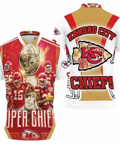 Kansas City Chiefs Helmet Logo Afc West Division Champions 3D All Over Print Polo T-shirt with Polo Collar