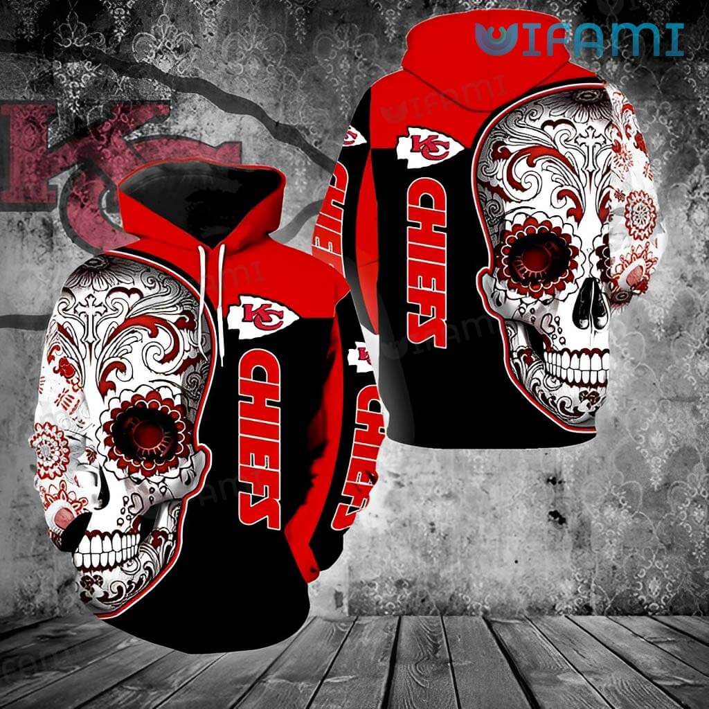 Kansas City Chiefs Hoodie 3D All-Over Print Deer Skull Forest Gift