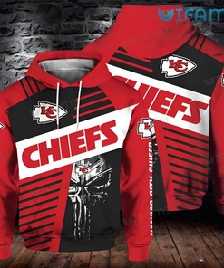 Kansas City Chiefs Hoodie 3D All-Over Print Punisher Skull KC Gift