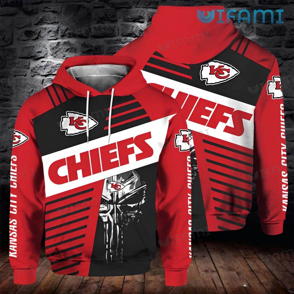 Kansas City Chiefs Hoodie 3D All-Over Print Punisher Skull KC Gift