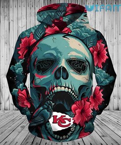 Kansas City Chiefs Hoodie 3D All-Over Print Punisher Skull US Flag Gift