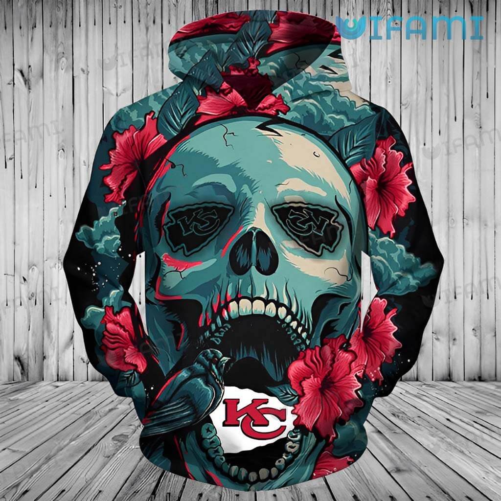 Kansas City Chiefs Hoodie 3D All-Over Print Punisher Skull US Flag Gift