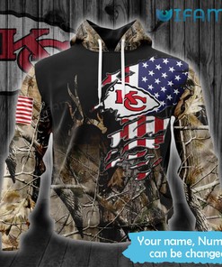 Kansas City Chiefs Hoodie 3D Christmas Reindeer Tribal Ethnic Pattern