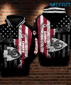 Kansas City Chiefs Hoodie 3D Red USA Flag Logo for Fans