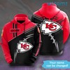 Kansas City Chiefs Hoodie 3D with Football Custom Name and Logo