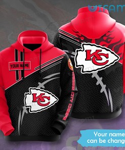 Kansas City Chiefs Hoodie 3D with Football Custom Name and Logo