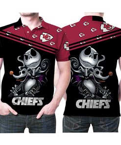 Kansas City Chiefs Jack Skellington And Zero Halloween 3d Printed Polo Shirt All Over Print with Personalized Quote