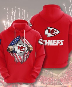 Kansas City Chiefs Men's 3D Hoodie with Zipper