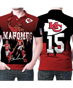 Kansas City Chiefs Patrick Mahomes Signature 3D Printed All Over Polo Shirt - Personalized Gift for Mahomes Fans