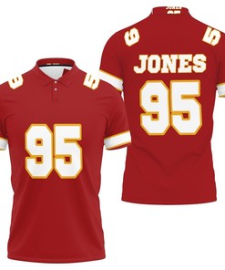 Kansas City Chris Jones Jersey Inspired Style 3D All Over Print Polo Shirt with Athleisure Design