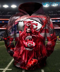 Kansas City Hoodie 3D with The Death Holding Football for Fans