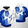 Kansas City Royals MLB 3D All-Over Print US Flag Skull Zipper Hoodie
