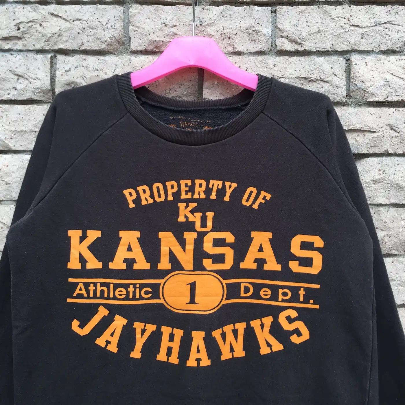 Kansas Spell Out Logo.. Kansas Athletic Jayhawks Sweatshirt Hoodie Football Game Day T-Shirt Lover - Image 2