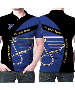 Keep Your Cool with Our 3D All-Over Print Polo Shirt for St. Louis Blues NHL Ice Hockey Team Lovers