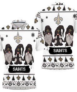 Keep it Cool and Casual with Christmas Gnomes on a New Orleans Saints 3D Polo Shirt with All-Over Print