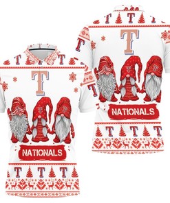 Keep it Cool and Casual with Texas Rangers Christmas Gnomes on a Breathable 3D All-Over Print Polo Shirt