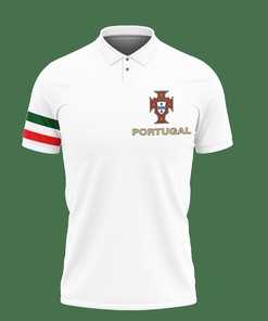 Keep it Simple and Confident with Our White 3D Printed Cristiano Ronaldo Portugal Tnt-Lt Polo Shirt