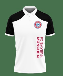 Keep it Simple in Black: 3D Printed Bayern Muchen Nct-Lt Polo Shirt Ver 2 with All Over Print Design