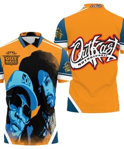 Keep it classic with our Outkast portrait 3D all-over print polo shirt, featuring a timeless design