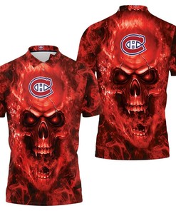 Keep it classy and spooky with this Montreal Canadiens NHL fans skull polo shirt featuring an all over print design.