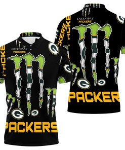 Keep it classy with this Monster Energy logo for lovers Green Bay Packers polo shirt featuring an all over print design.