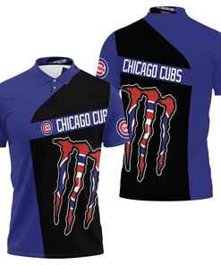 Keep it fresh and edgy with this Monster Energy Chicago Cubs polo shirt featuring an all over print design.