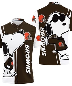 Keep it stylish and unique with our Cleveland Browns Snoopy Lover 3D printed polo shirt