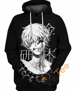 Ken Kaneki Black And White All Over Print Hoodie 3D - Perfect for Fans