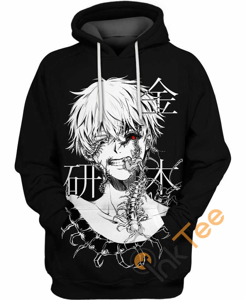Ken Kaneki Black And White All Over Print Hoodie 3D - Perfect for Fans