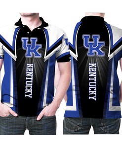 Kentucky Wildcats NCAA Bright Light Logo Polo Shirt - All Over Print Shirt - Breathable Fabric - Perfect for Fans
