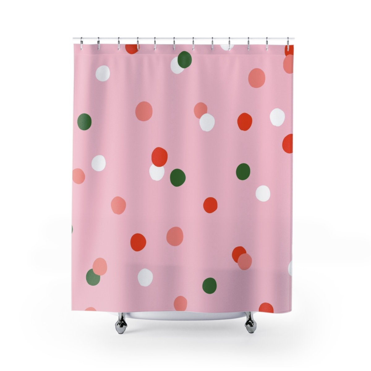 Kids' Disney Bubble Bath Shower Curtain | Pink-Red Bubbles Bathroom Decor Design | Gift Idea 71 x 71 Shower Design