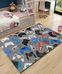 Kids' Game Room Non-Slip Rug - 3D Gaming Carpets With Video Controller Print and T-Shirt, Hoodie, Sweatshirt Game room area rugs