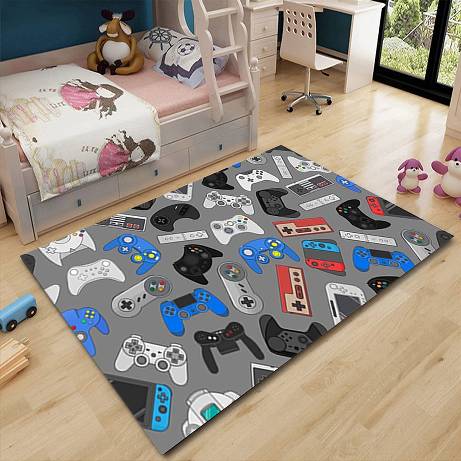 Kids' Game Room Non-Slip Rug - 3D Gaming Carpets With Video Controller Print and T-Shirt, Hoodie, Sweatshirt Game room area rugs