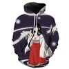Kikyo Inuyasha Anime Zip-Up Hoodie 3D Custom All Over Print 3D Design