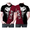 Kill the sun with this Slayer American Thrash Metal Band Punisher Skull Black and Red 3D All Over Print Polo Shirt