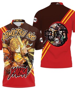 Kimetsu No Yaiba Agatsuma Zenitsu 2 Polo Shirt - All Over Print Shirt - Breathable Fabric - Perfect for Anime Fans