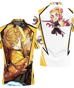 Kimetsu No Yaiba Agatsuma Zenitsu Polo Shirt - All Over Print Shirt - Breathable Fabric - Perfect for Anime Fans