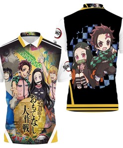 Kimetsu No Yaiba Festival Costume All Over Print Polo Shirt with 3D Effect and Breathable Fabric